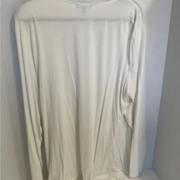 Universal Standard Liquid Jersey Long Sleeve Top in White - Picture 3 of 5